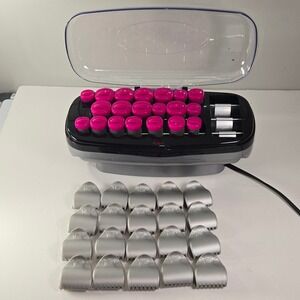 Conair Hot Clips Ceramic Infused Flocked Roller Set 20 Heated Clips & 20 Rollers